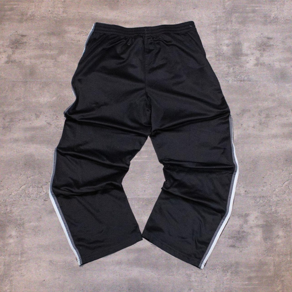 Y2K 2000's Athletic Work Stripped Baggy Relax Fit Wide Legged Track Sweat Pant's